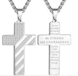 Hot American Flag Cross Necklace