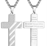 Hot American Flag Cross Necklace